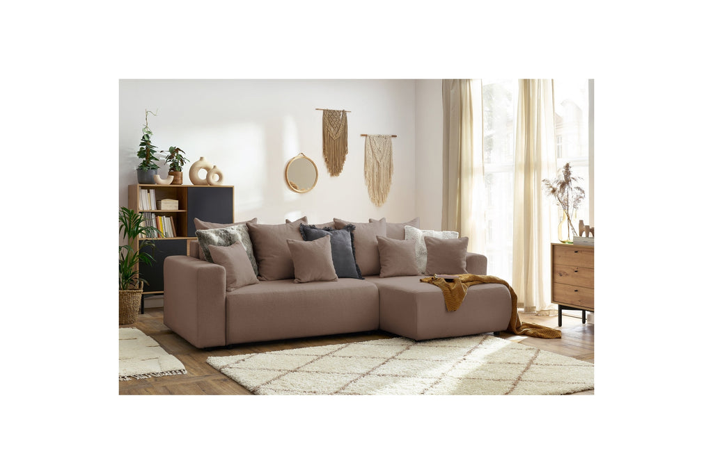 Reversible Corner Sofa Bed with Storage - Envy - Soft Bouclé Fabric