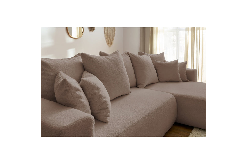 Reversible Corner Sofa Bed with Storage - Envy - Soft Bouclé Fabric