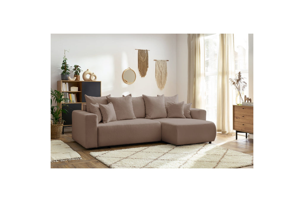 Reversible Corner Sofa Bed with Storage - Envy - Soft Bouclé Fabric