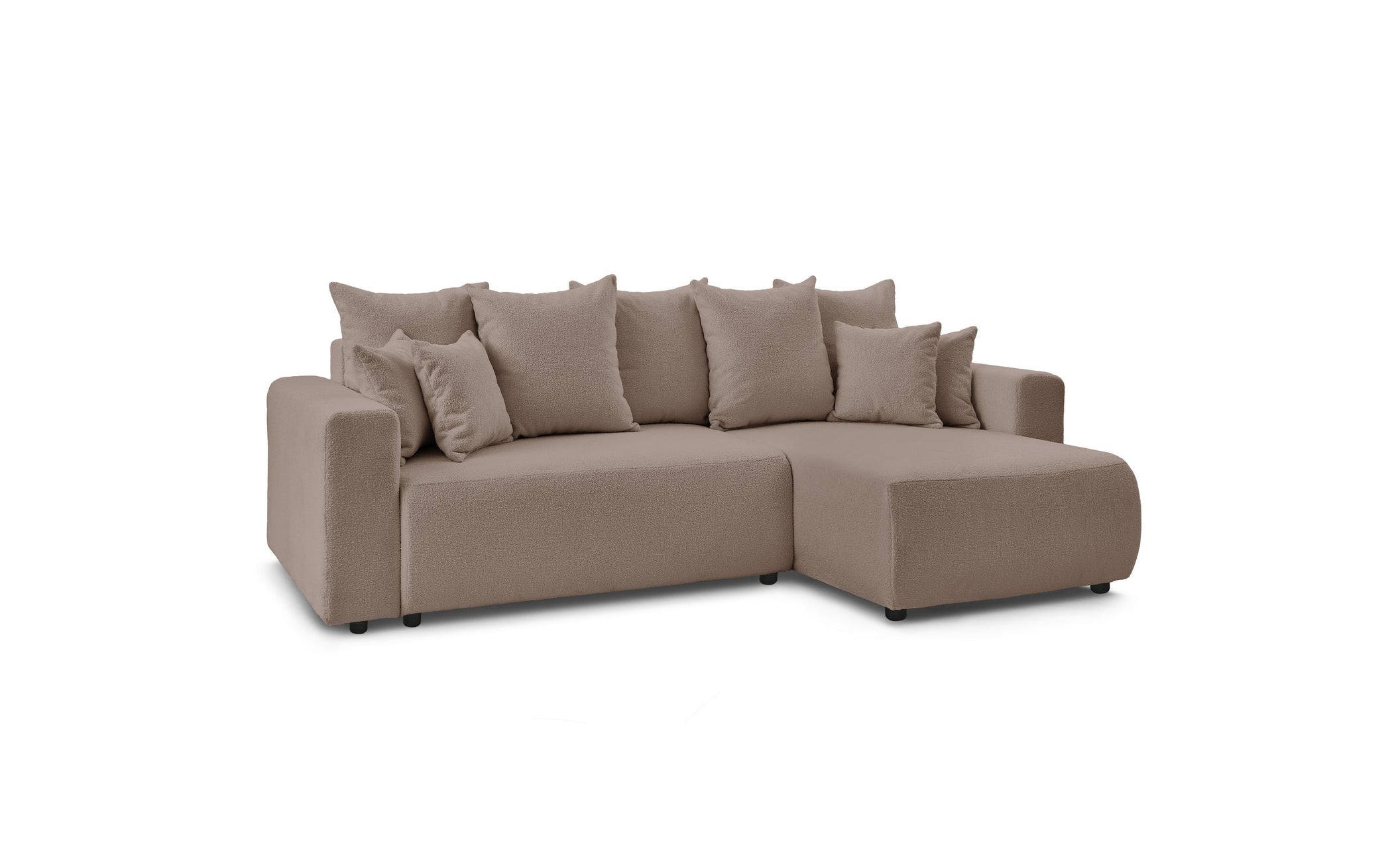 Reversible Corner Sofa Bed with Storage - Envy - Soft Bouclé Fabric