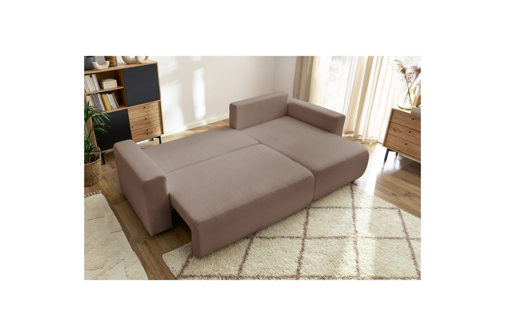 Reversible Corner Sofa Bed with Storage - Envy - Soft Bouclé Fabric