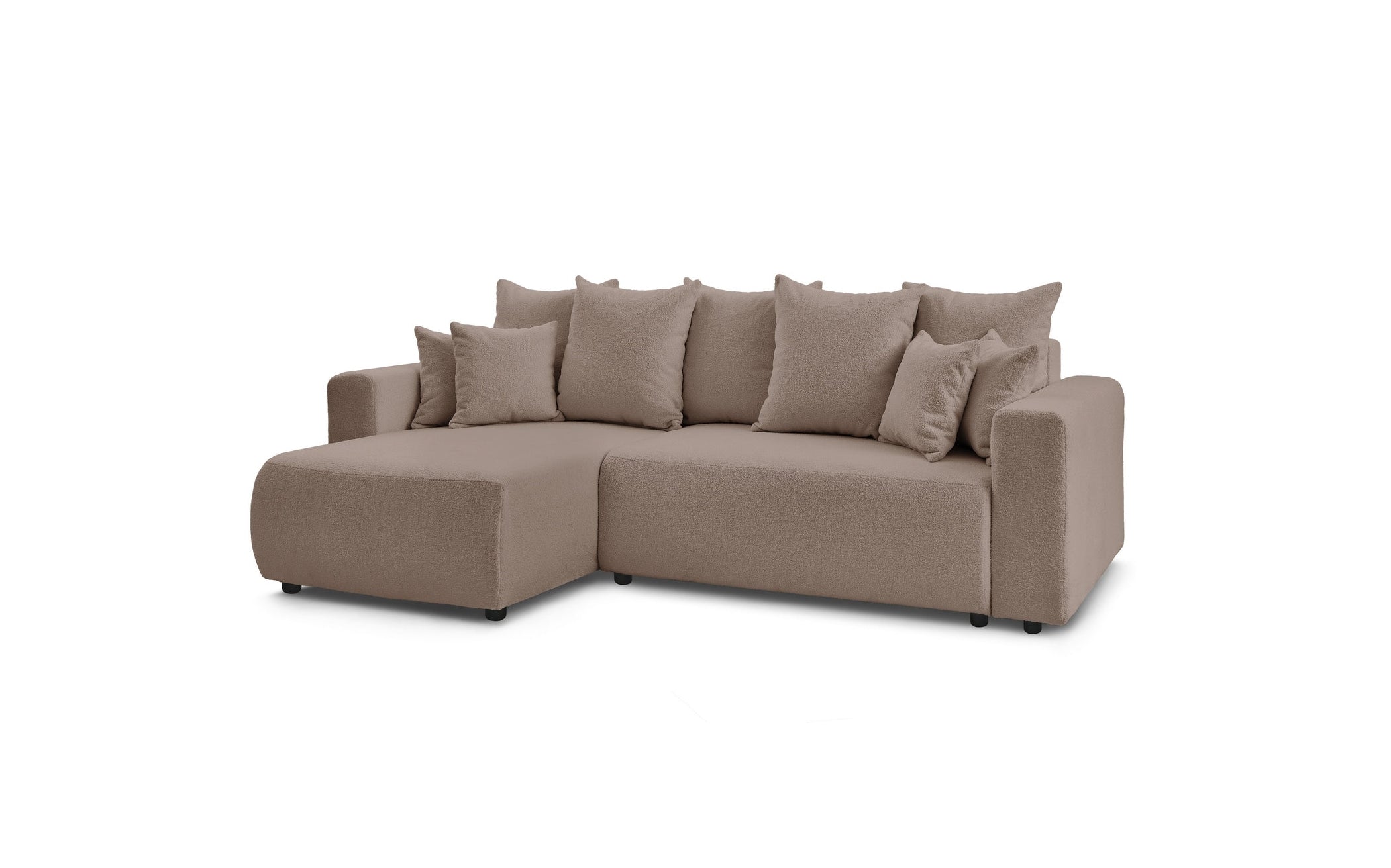 Reversible Corner Sofa Bed with Storage - Envy - Soft Bouclé Fabric