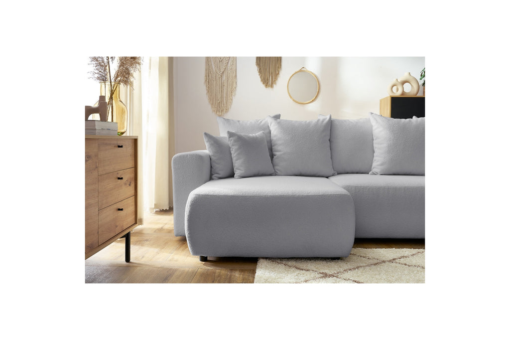 Reversible Corner Sofa Bed with Storage - Envy - Soft Bouclé Fabric