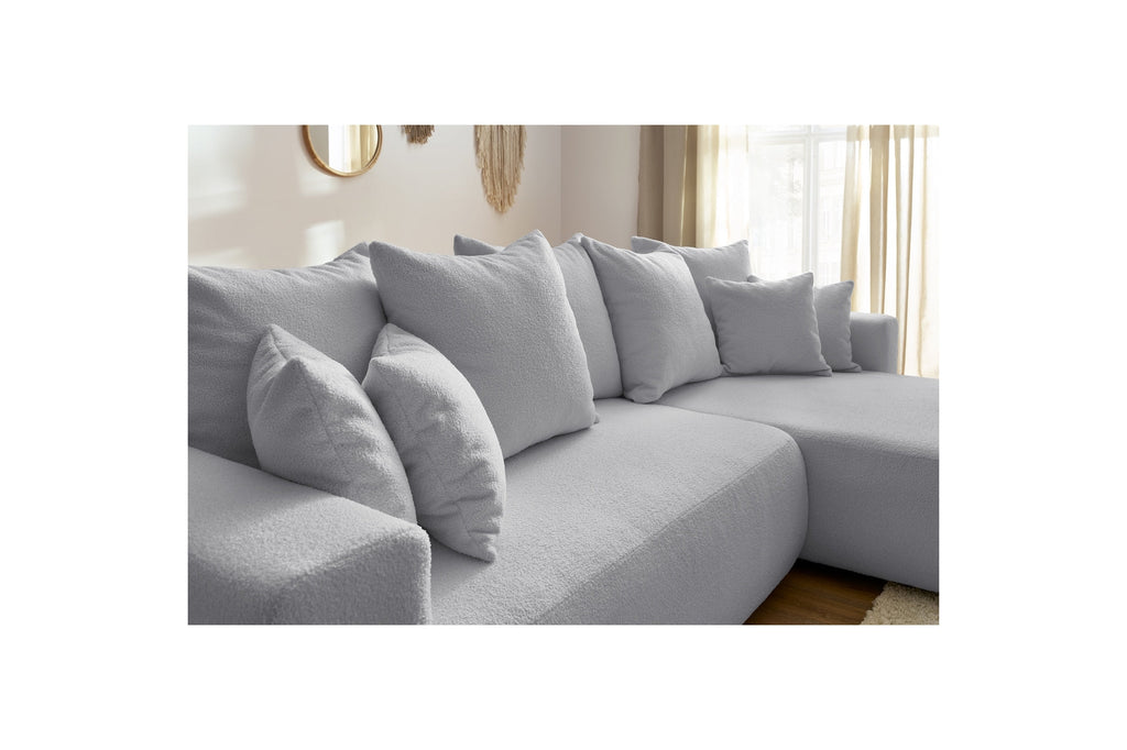 Reversible Corner Sofa Bed with Storage - Envy - Soft Bouclé Fabric