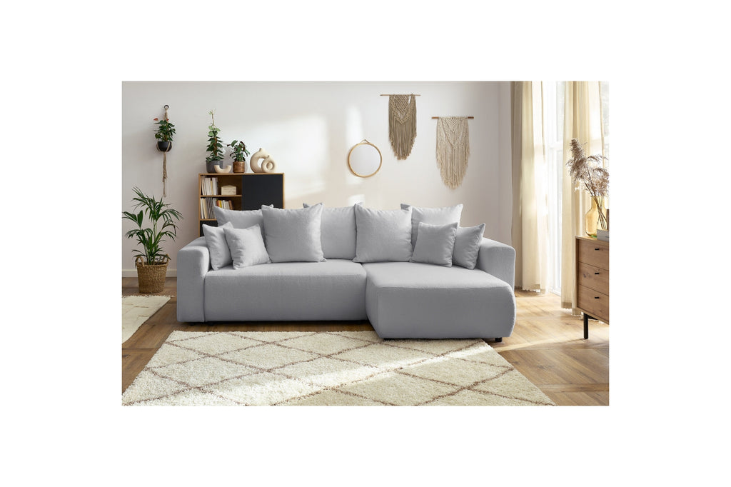 Reversible Corner Sofa Bed with Storage - Envy - Soft Bouclé Fabric