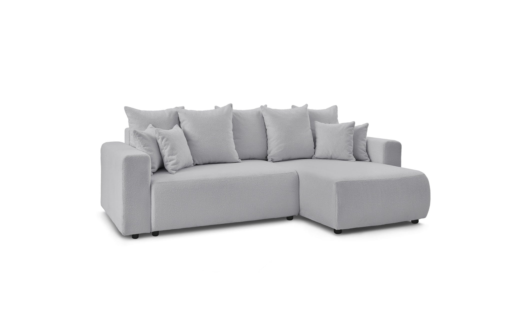 Reversible Corner Sofa Bed with Storage - Envy - Soft Bouclé Fabric