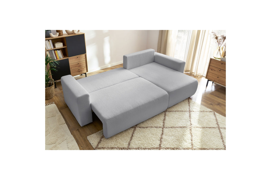 Reversible Corner Sofa Bed with Storage - Envy - Soft Bouclé Fabric
