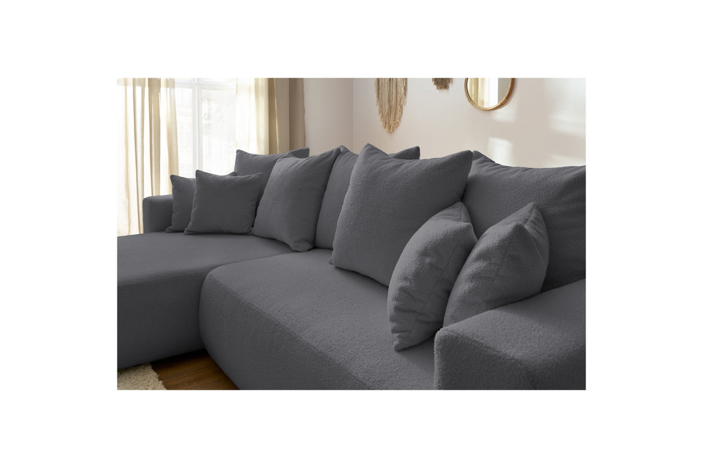 Reversible Corner Sofa Bed with Storage - Envy - Soft Bouclé Fabric