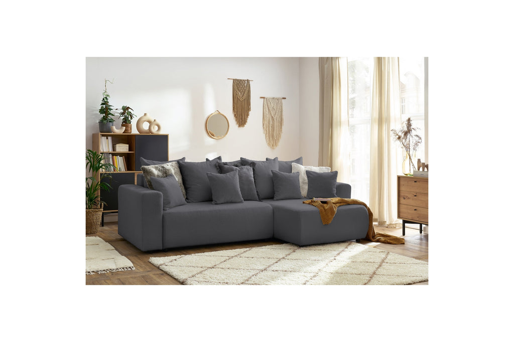 Reversible Corner Sofa Bed with Storage - Envy - Soft Bouclé Fabric