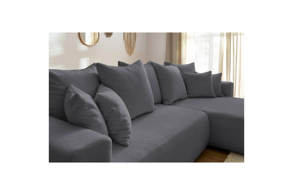 Reversible Corner Sofa Bed with Storage - Envy - Soft Bouclé Fabric