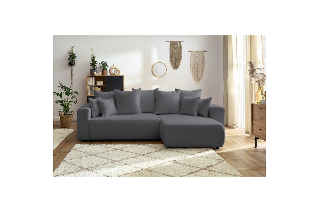 Reversible Corner Sofa Bed with Storage - Envy - Soft Bouclé Fabric