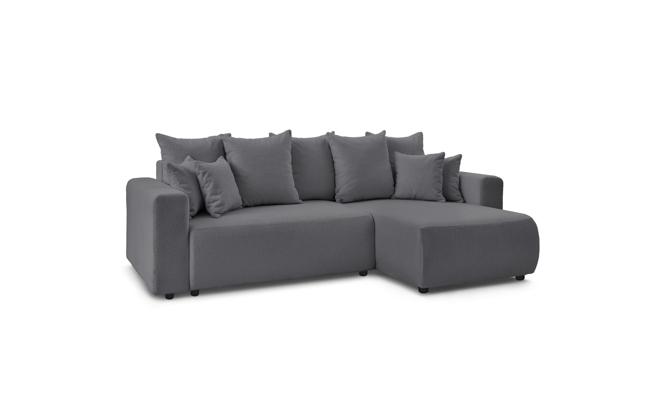 Reversible Corner Sofa Bed with Storage - Envy - Soft Bouclé Fabric