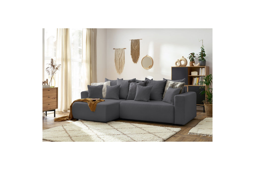 Reversible Corner Sofa Bed with Storage - Envy - Soft Bouclé Fabric