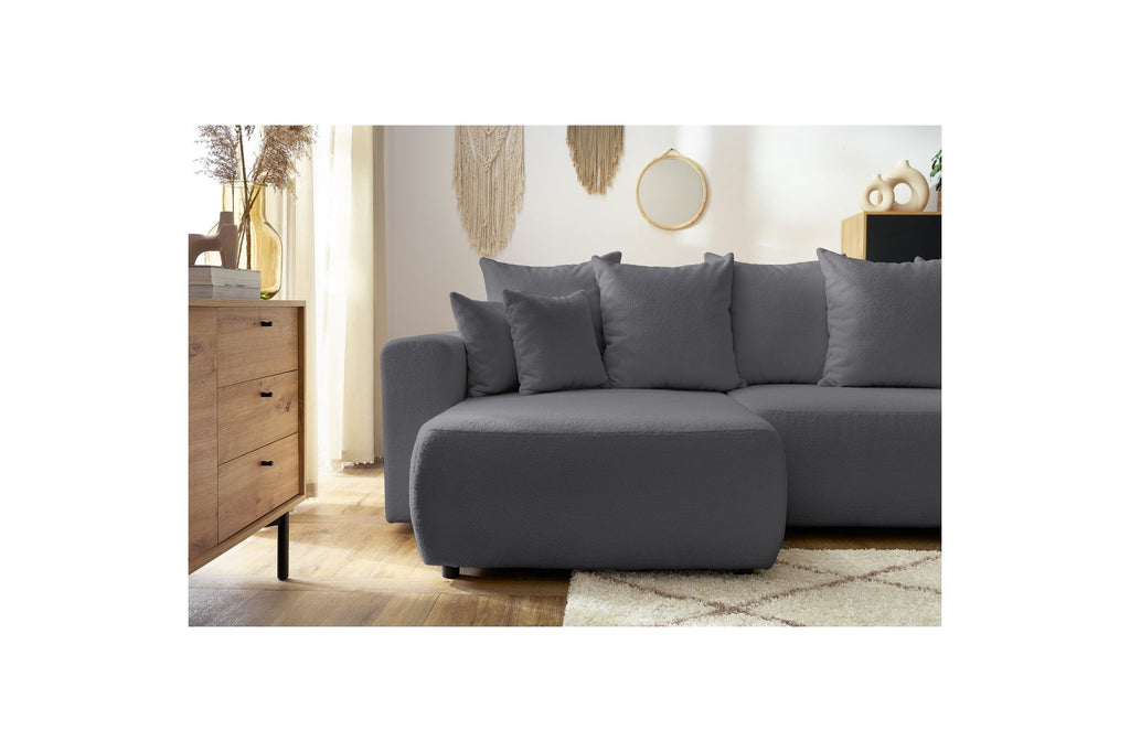 Reversible Corner Sofa Bed with Storage - Envy - Soft Bouclé Fabric
