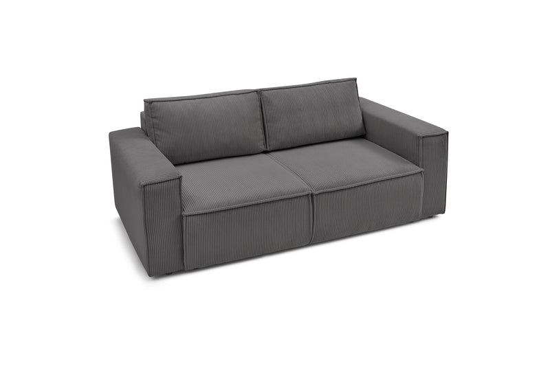 2-seater Straight Fixed Sofa - Nihad - Corduroy