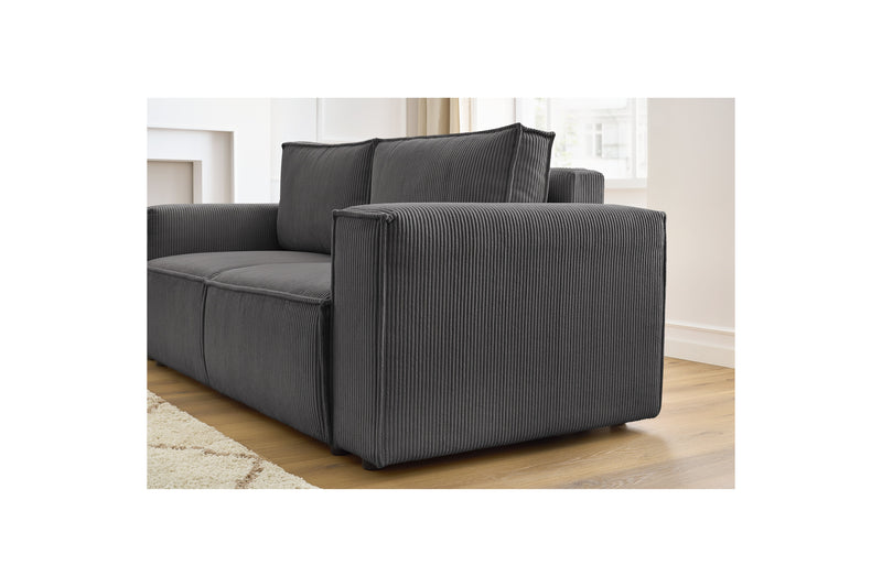 2-seater Straight Fixed Sofa - Nihad - Corduroy