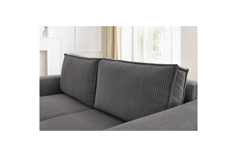 2-seater Straight Fixed Sofa - Nihad - Corduroy