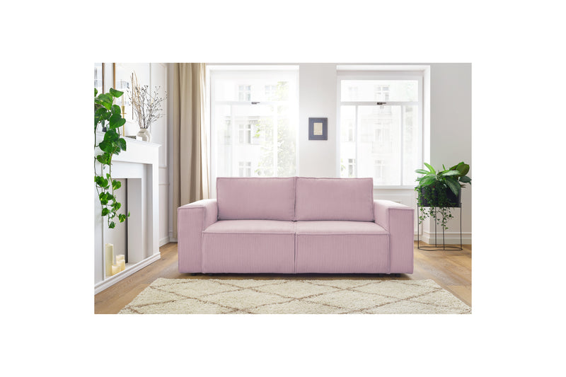 2-seater Straight Fixed Sofa - Nihad - Corduroy