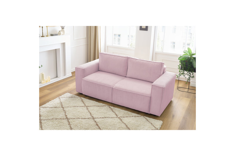 2-seater Straight Fixed Sofa - Nihad - Corduroy