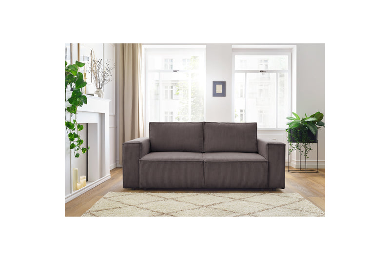 2-seater Straight Fixed Sofa - Nihad - Corduroy