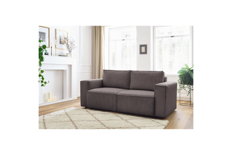 2-seater Straight Fixed Sofa - Nihad - Corduroy