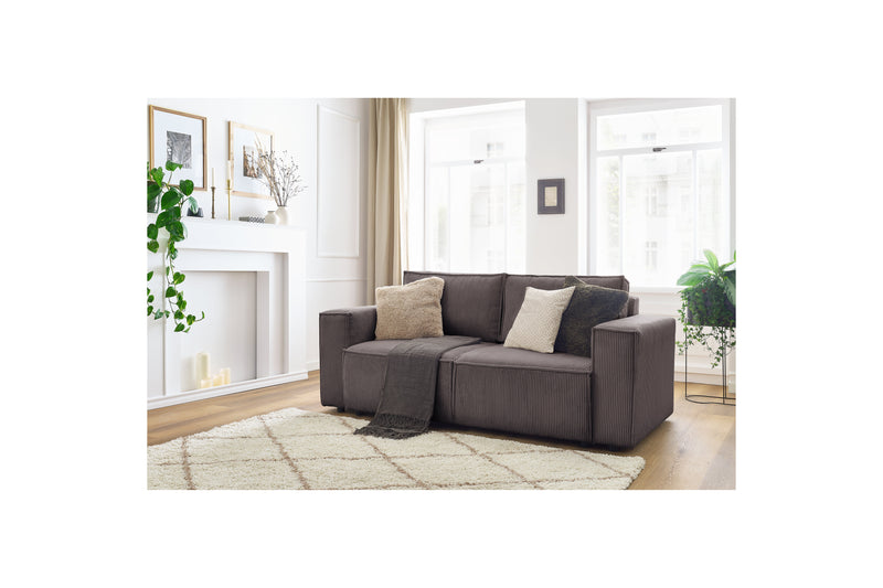 2-seater Straight Fixed Sofa - Nihad - Corduroy