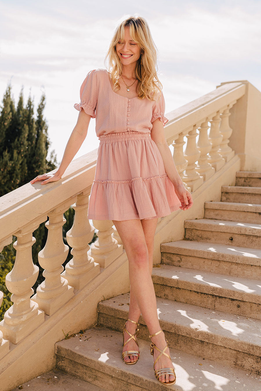 Skirt Edma Blush Cotton