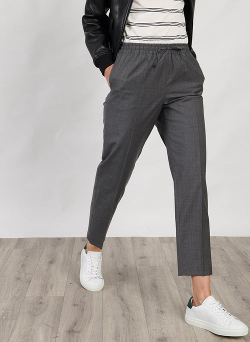 Maison Standards - Pantalón con cintura elástica - Gris brezo - Mujer - Maison Standards