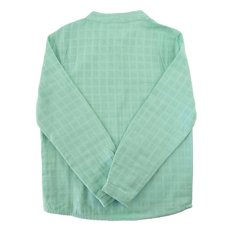 Chemise Col Mao Lange Vert Maxence - Enfant