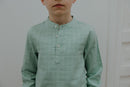 Chemise Col Mao Lange Vert Maxence - Enfant