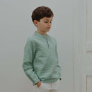 Chemise Col Mao Lange Vert Maxence - Enfant