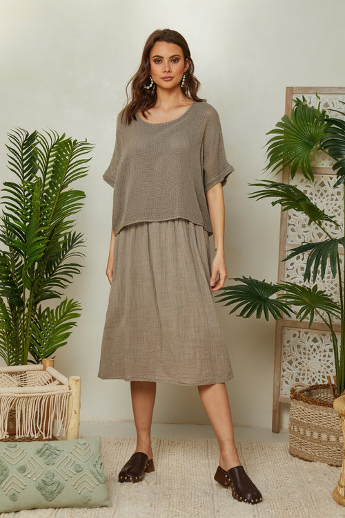 Vestido - Taupe - Mujer