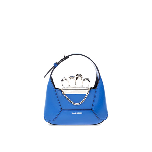 Alexander Mcqueen Jewelled Mini Bag - Blue - Woman