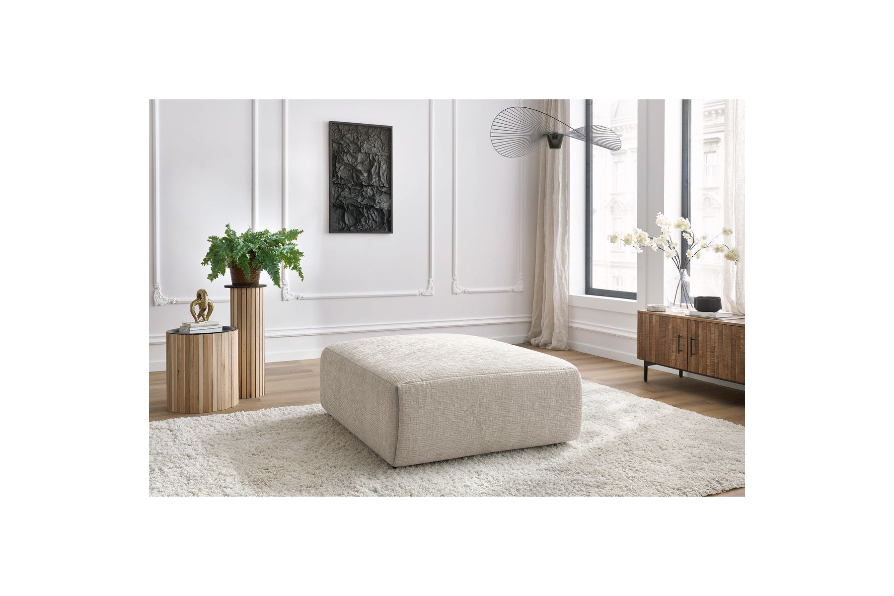 Jeanne - Large Pouffe - Textured Fabric