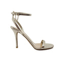 Valentino Leather Heel Sandals - Gold - Woman