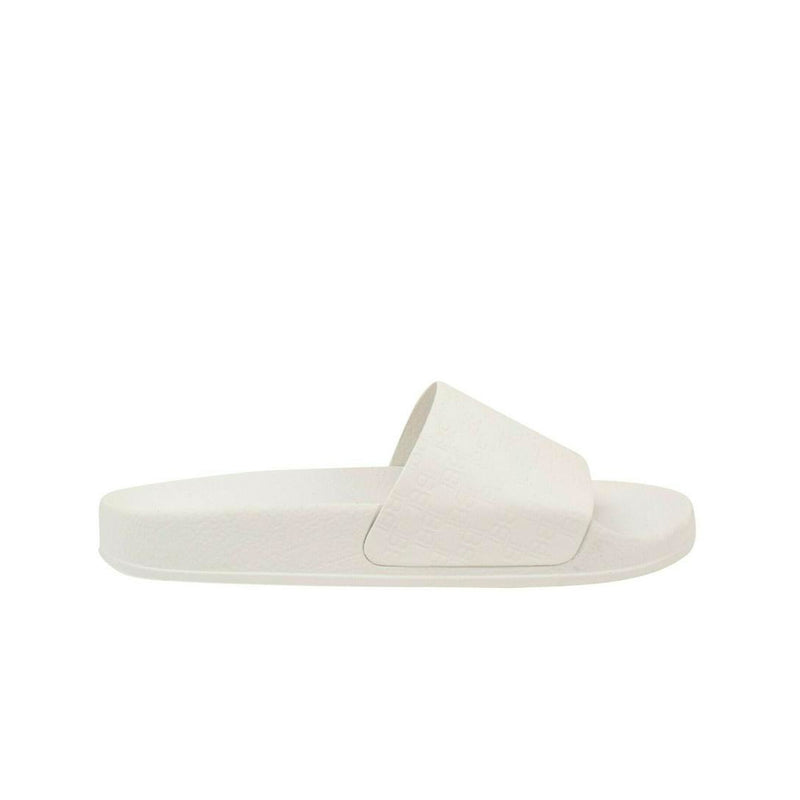 Chaussures Balmain Leather Calypso Monogram Slides - Blanc - Femme