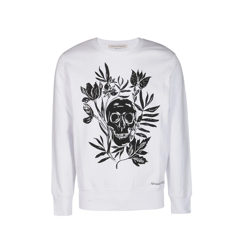 Sweatshirt Alexander Mcqueen Printed Logo - Blanc - Homme