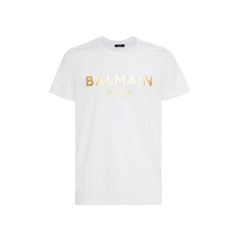 T-Shirt Balmain Cotton Logo - Blanc - Homme