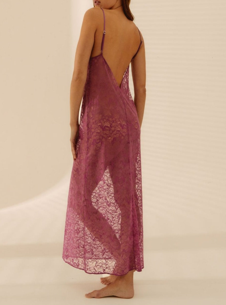 Dark Fuchsia Long Dress