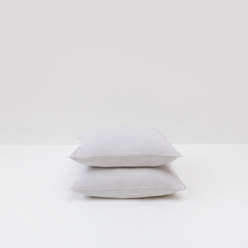 2 Washed Linen Pillowcases - Pebble - MOST - The Bradery