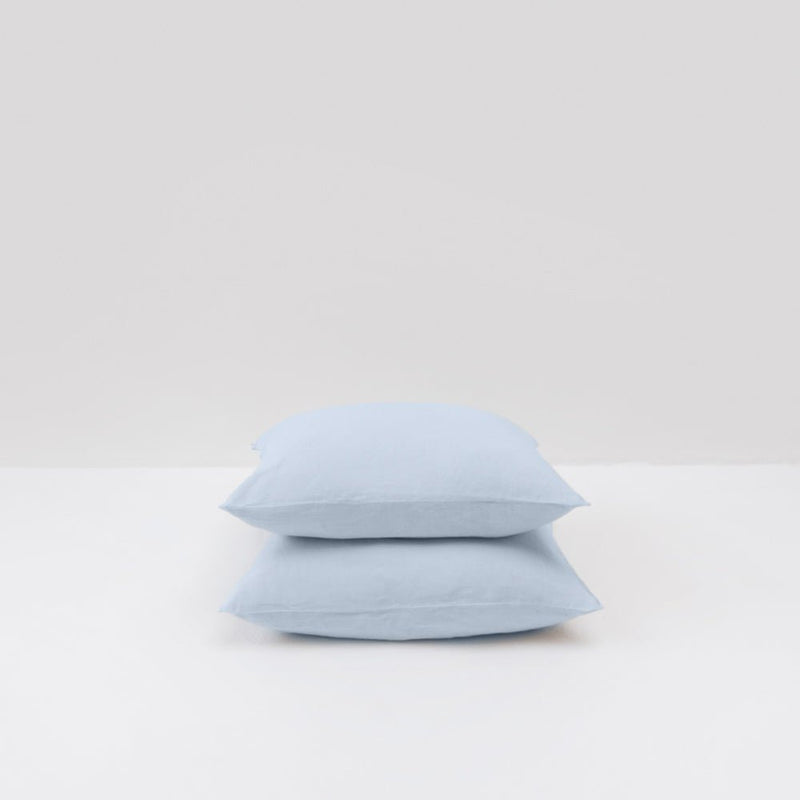 2 Washed Linen Pillowcases - Glacier - MOST - The Bradery