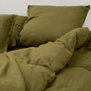 2 Washed Linen Pillowcases - Olive - MOST - The Bradery