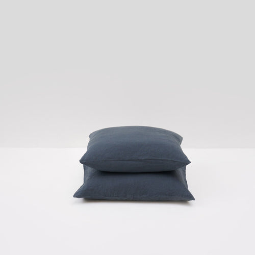 2 Washed Linen Pillowcases - Orage - MOST - The Bradery