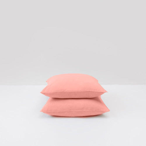 2 Washed Linen Pillowcases - Old Pink - MOST - The Bradery