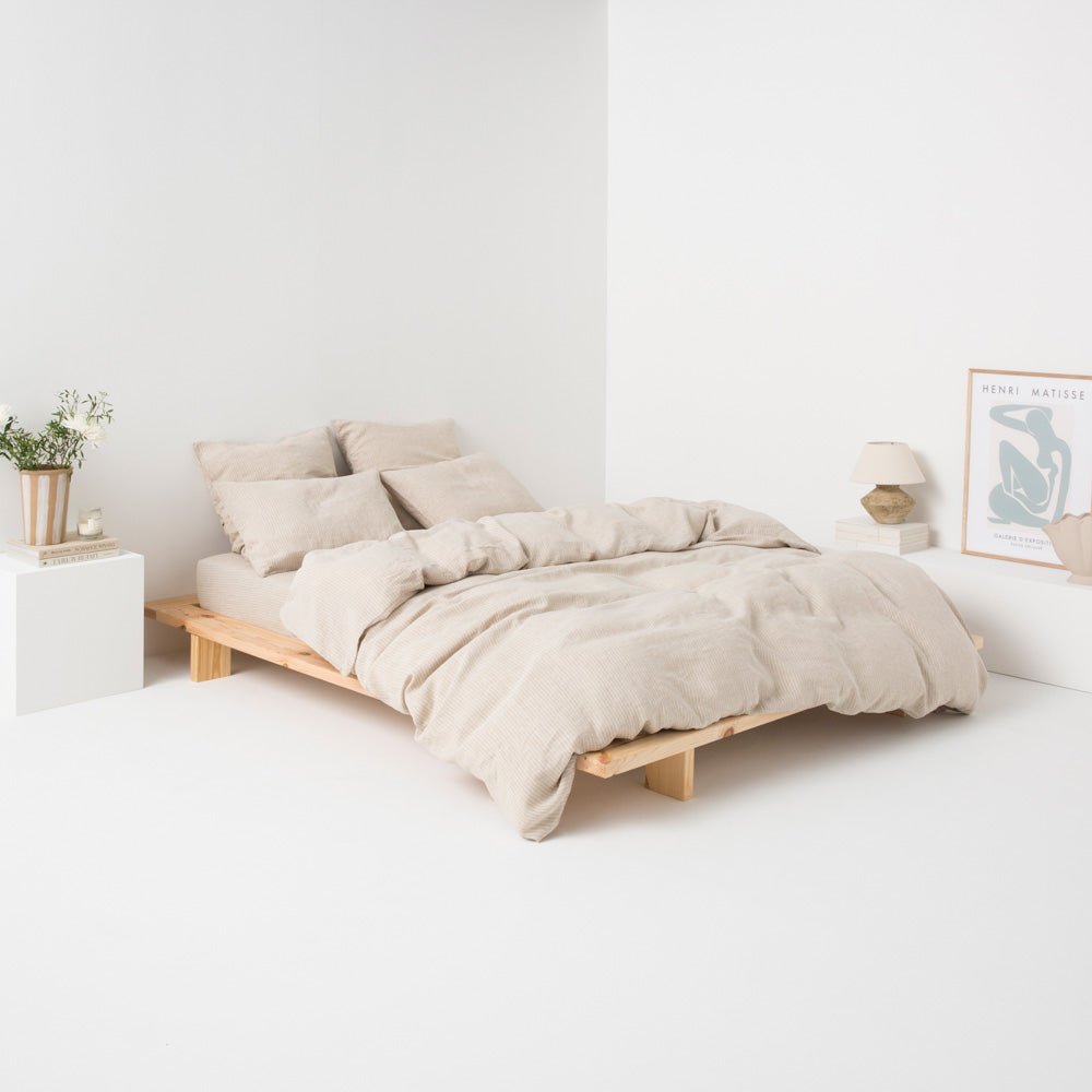 2 Fundas de Almohada de Lino - Rayas Blancas - MOST - The Bradery