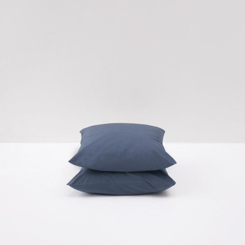 2 Washed Cotton Percale Pillowcases - Orage - MOST - The Bradery