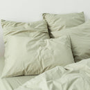 2 Washed Cotton Percale Pillowcases - Sage - MOST - The Bradery