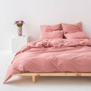 2 Washed Cotton Percale Pillowcases - Old Pink - MOST - The Bradery