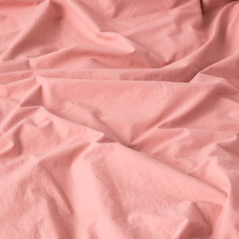 2 Washed Cotton Percale Pillowcases - Old Pink - MOST - The Bradery