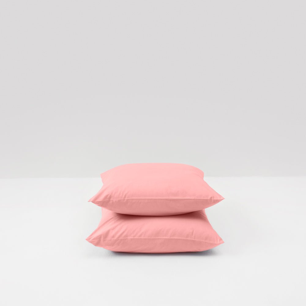 2 fundas de almohada de percal de algodón lavado - Rosa viejo - MOST - The Bradery